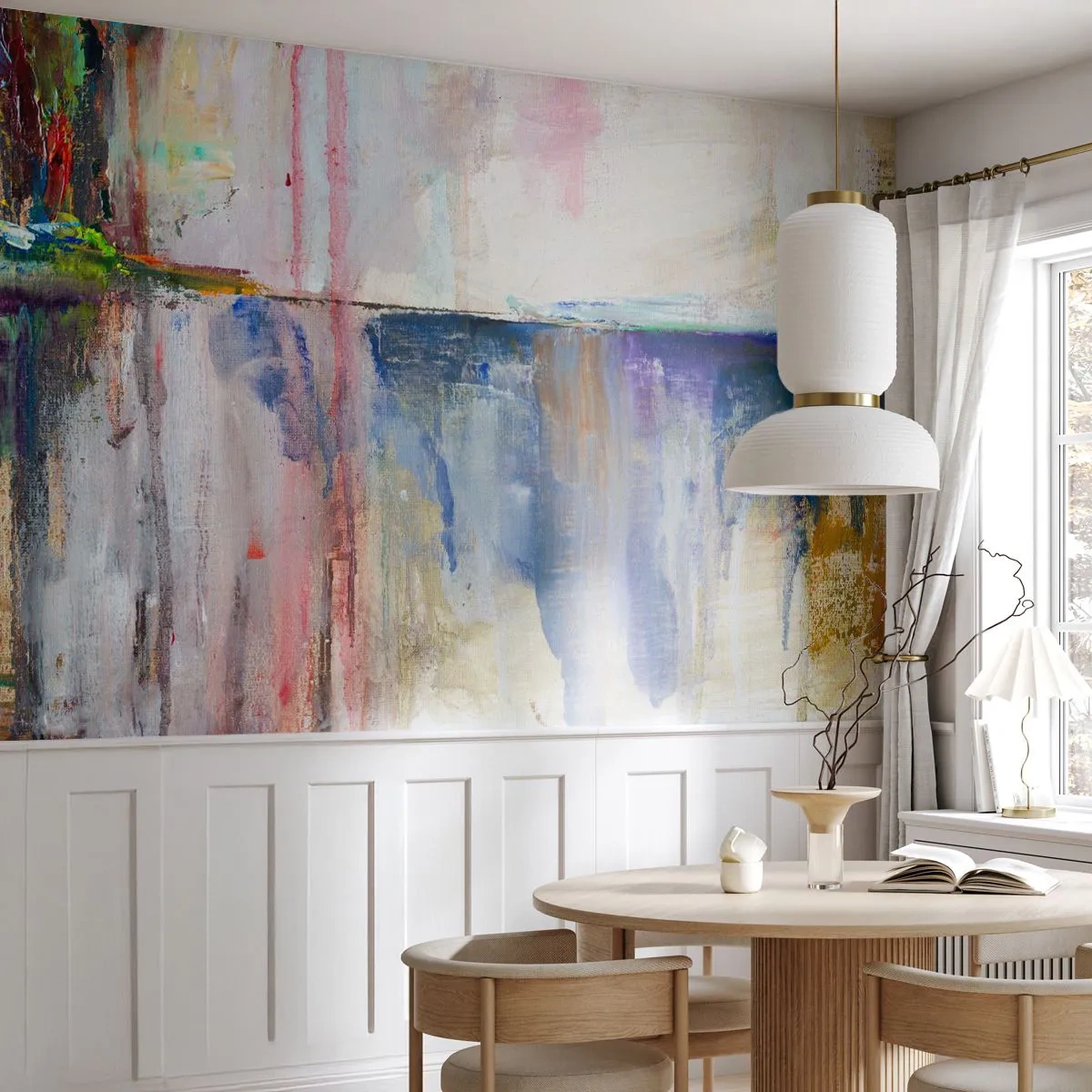 Fototapeta Premium Canvas - Farebné dojmy a asociácie - Abstrakcia, Kus, Maľovanie - 300x210 cm