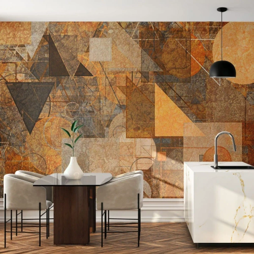 Fototapeta Standard Eco - Kubistické bronzové štúdium - Abstrakcia, Kus, Moderné umenie - 350x256 cm