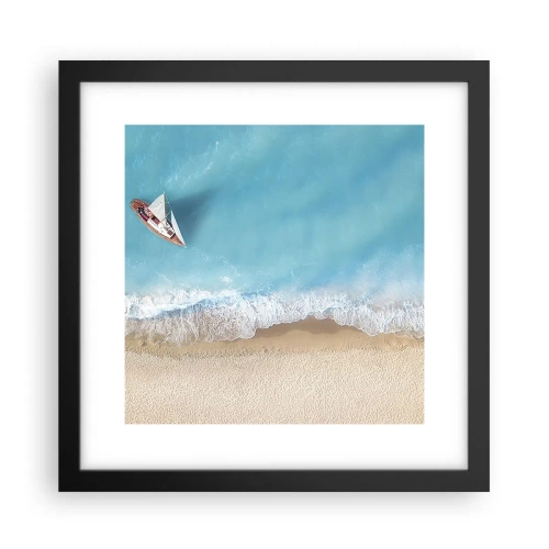 Plagát v čiernom ráme - Na hranici modrej a zlatej - 30x30 cm