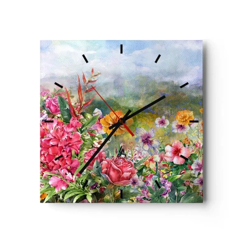 Nástenné hodiny - Záhrada, ktorá sa zbláznila - 30x30 cm