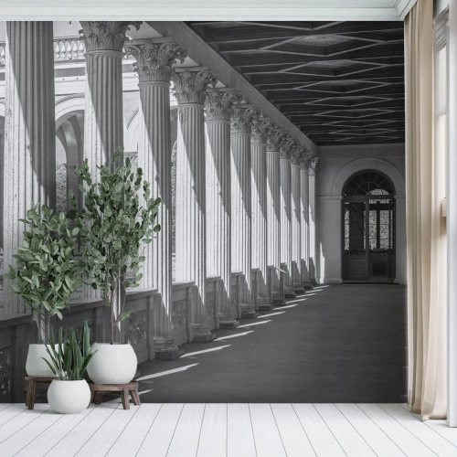Samolepiaca Fototapeta Deluxe Sticker - Slnečná arkáda - Stĺpce, Architektúra, klasické - 100x70 cm