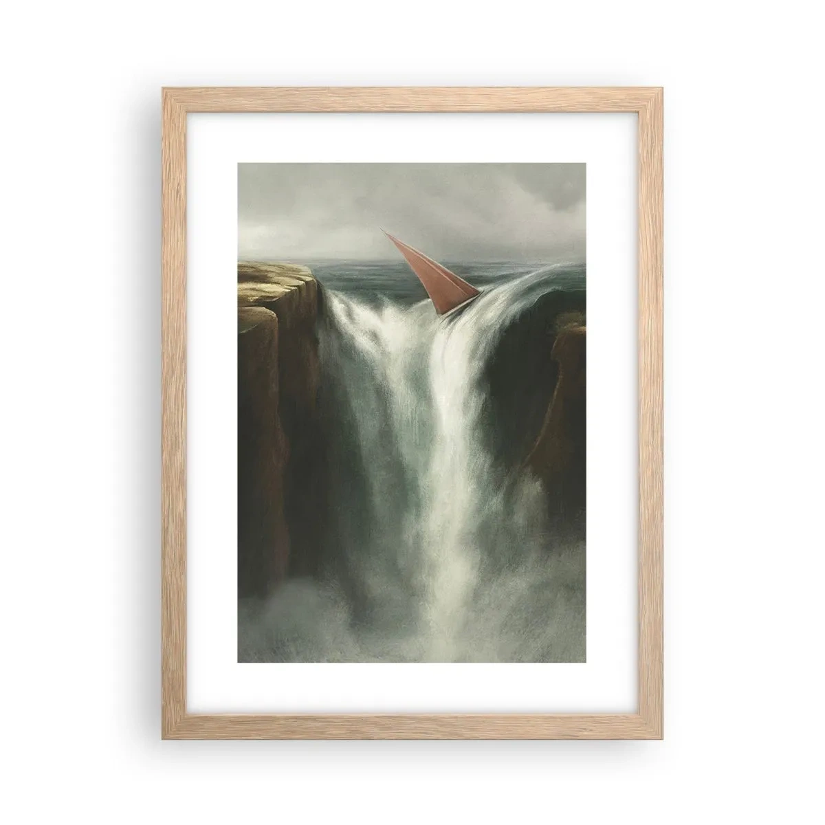 Plagát v ráme zo svetlého duba - Životné varovanie - 30x40 cm