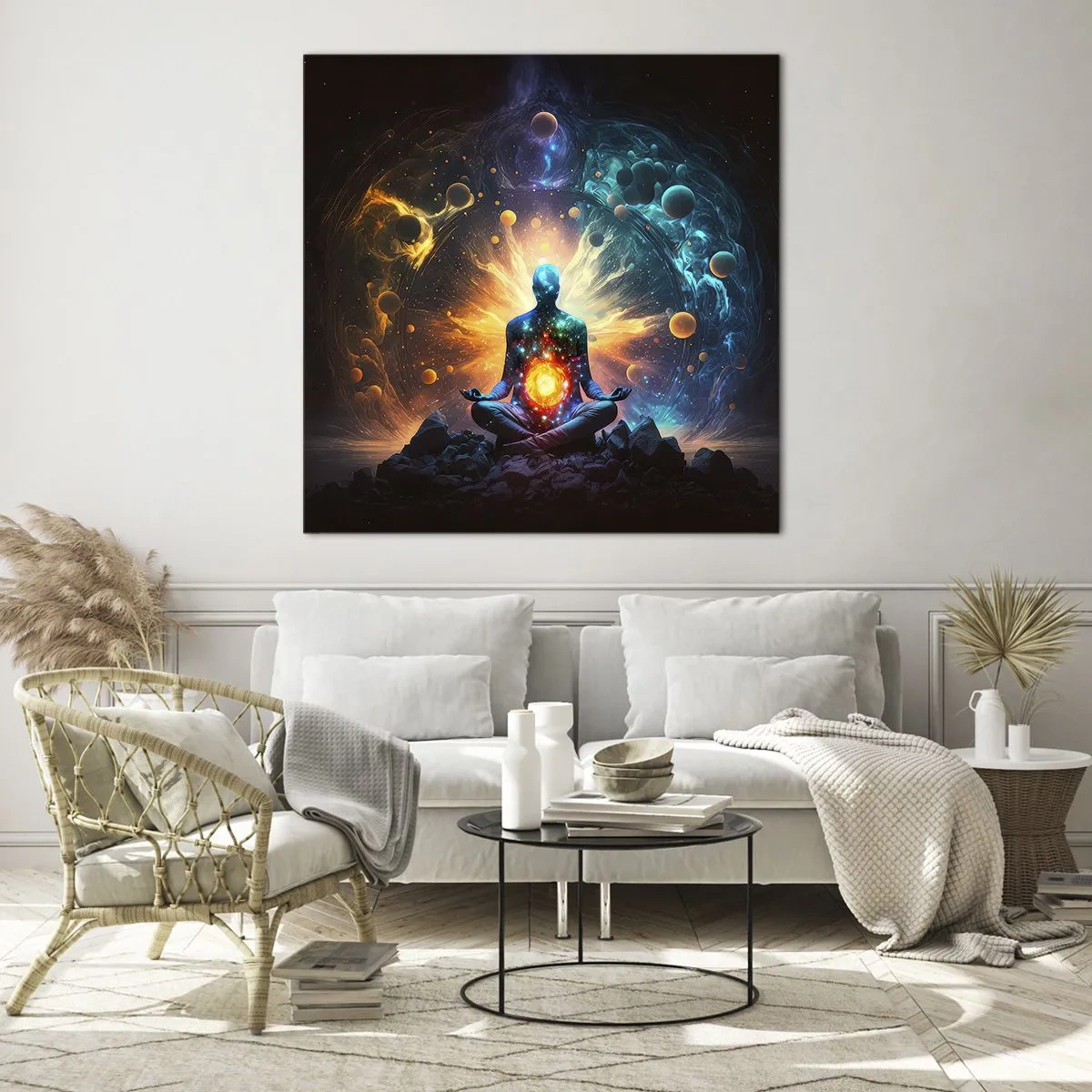 Obraz na skle - Vesmírny pokoj - 70x70 cm