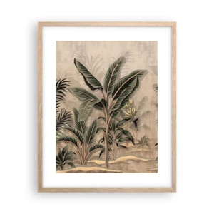 Plagát v ráme zo svetlého duba - Rytina v koloniálnom štýle - 40x50 cm