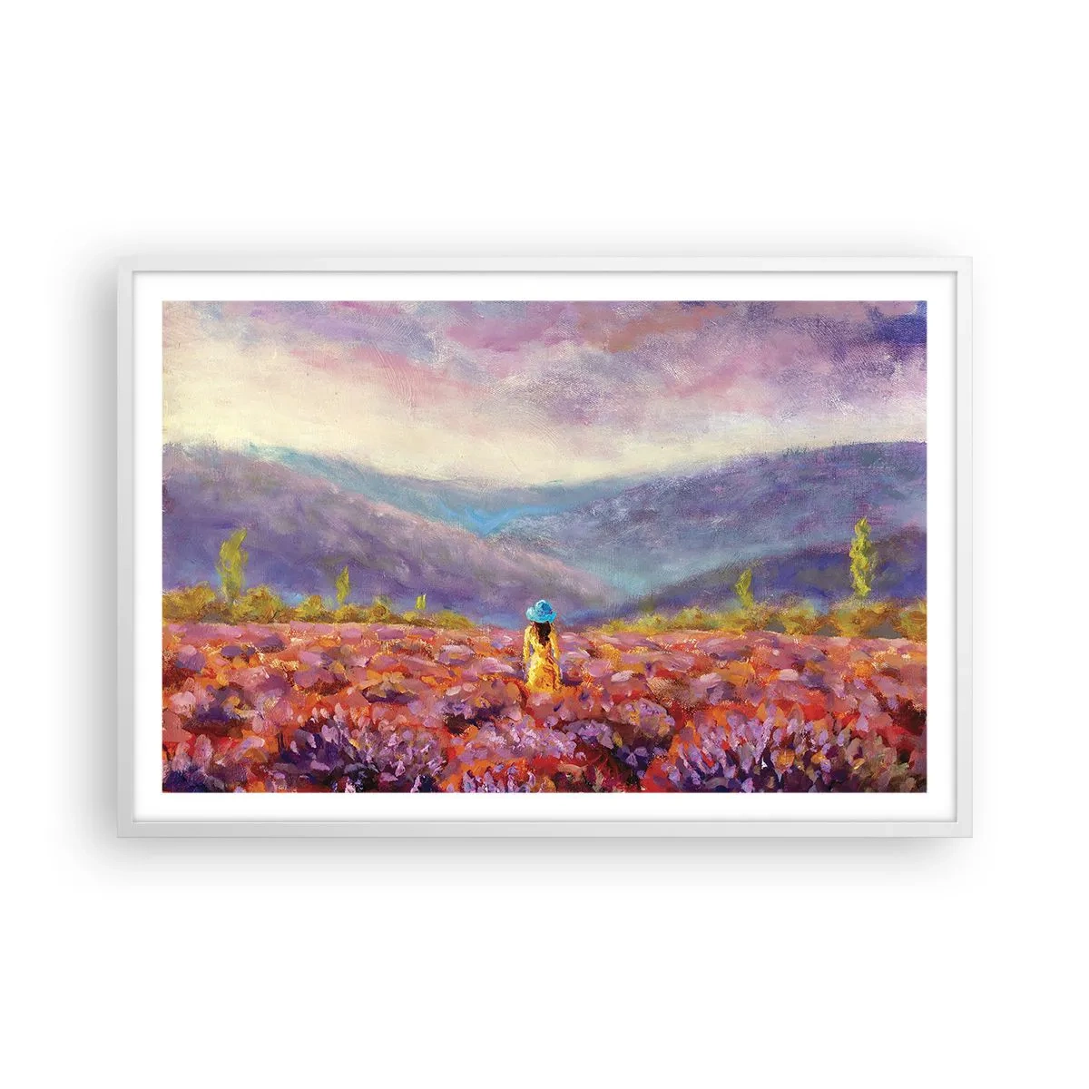 Plagát v bielom ráme - V levanduľovom svete - 91x61 cm