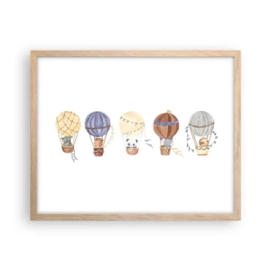 Plagát v ráme zo svetlého duba - Priatelia na cestách - 50x40 cm