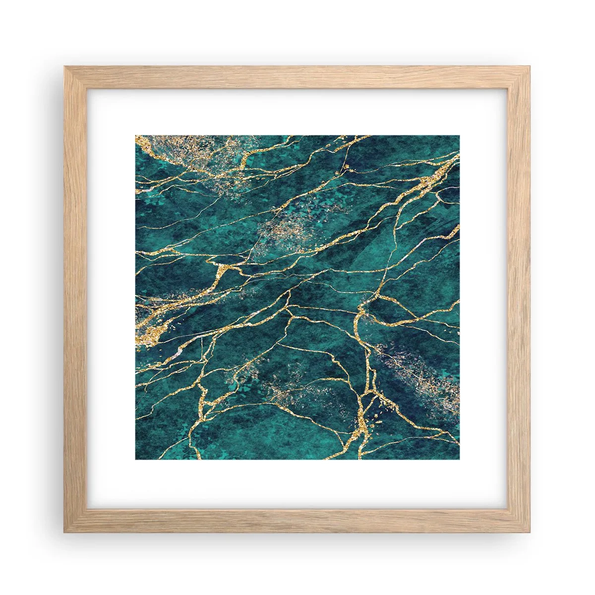 Plagát v ráme zo svetlého duba - Zlatá žila - 30x30 cm