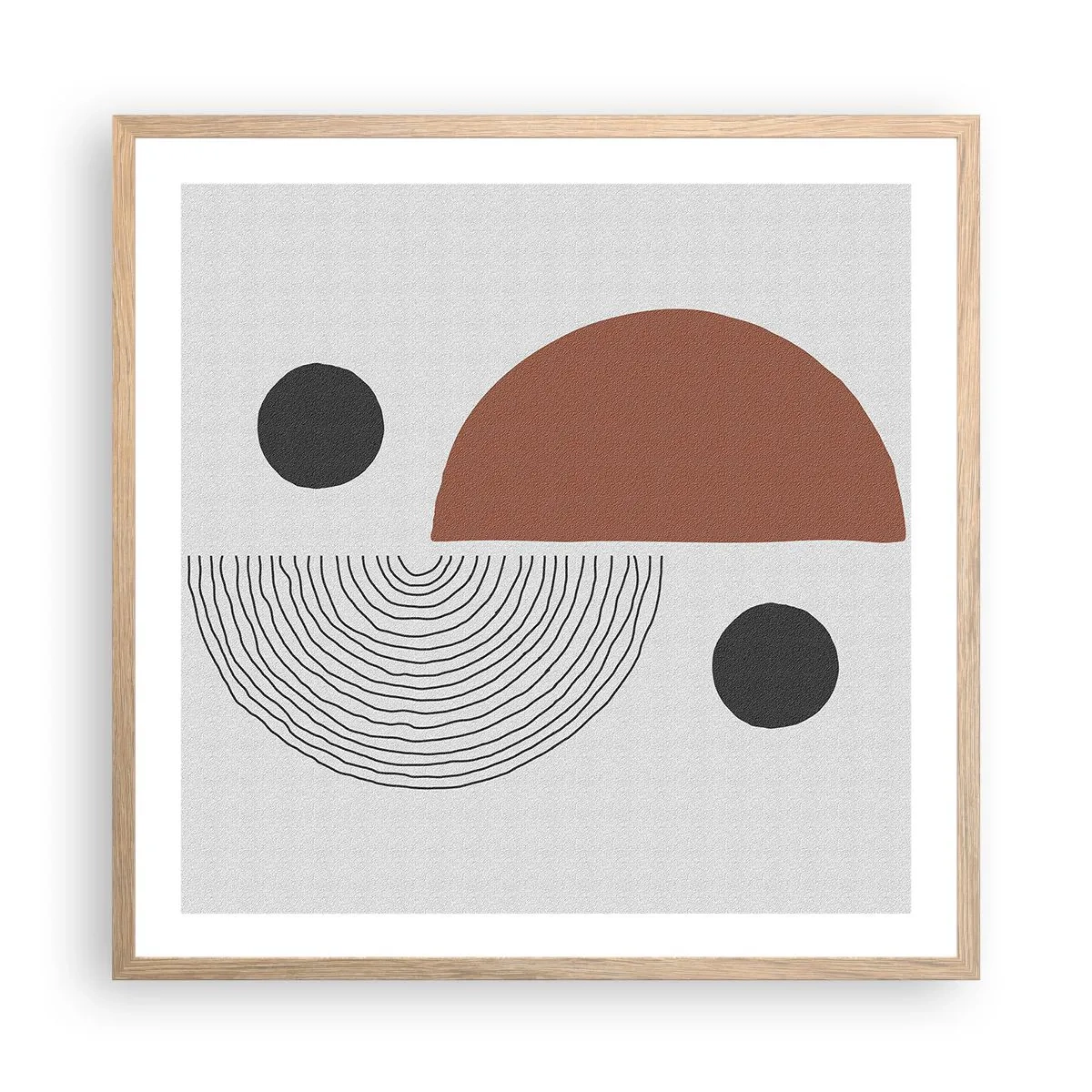 Plagát v ráme zo svetlého duba - Dokonalosť kruhu - 60x60 cm
