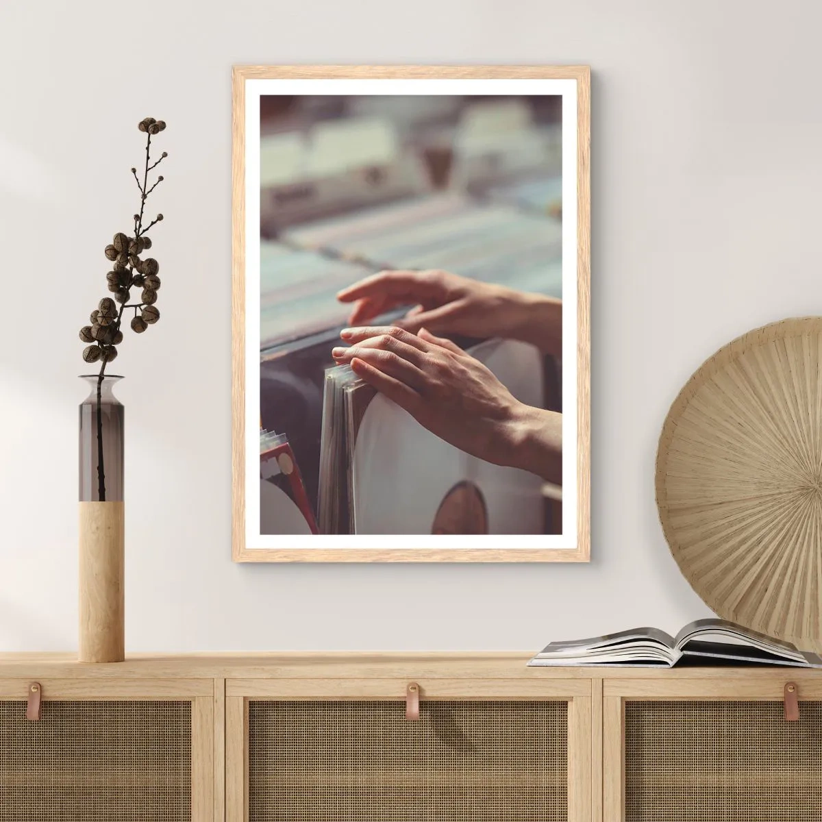 Plagát v ráme zo svetlého duba - Hľadanie emócií - 61x91 cm