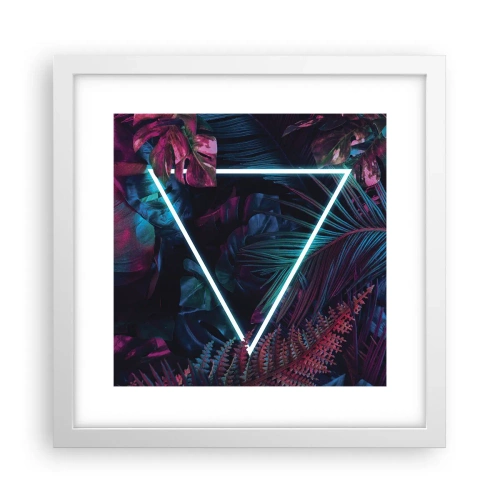 Plagát v bielom ráme - Záhrada v disco štýle - 30x30 cm