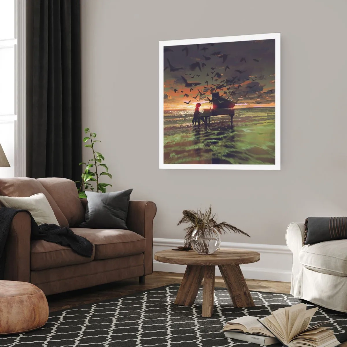 Plagát - Koncert na piano a vlny - 40x40 cm