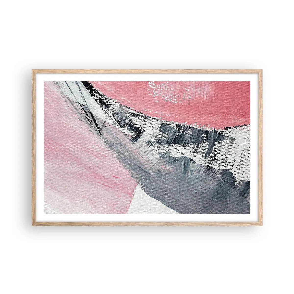 Plagát v ráme zo svetlého duba - Zladená kompozícia - 91x61 cm