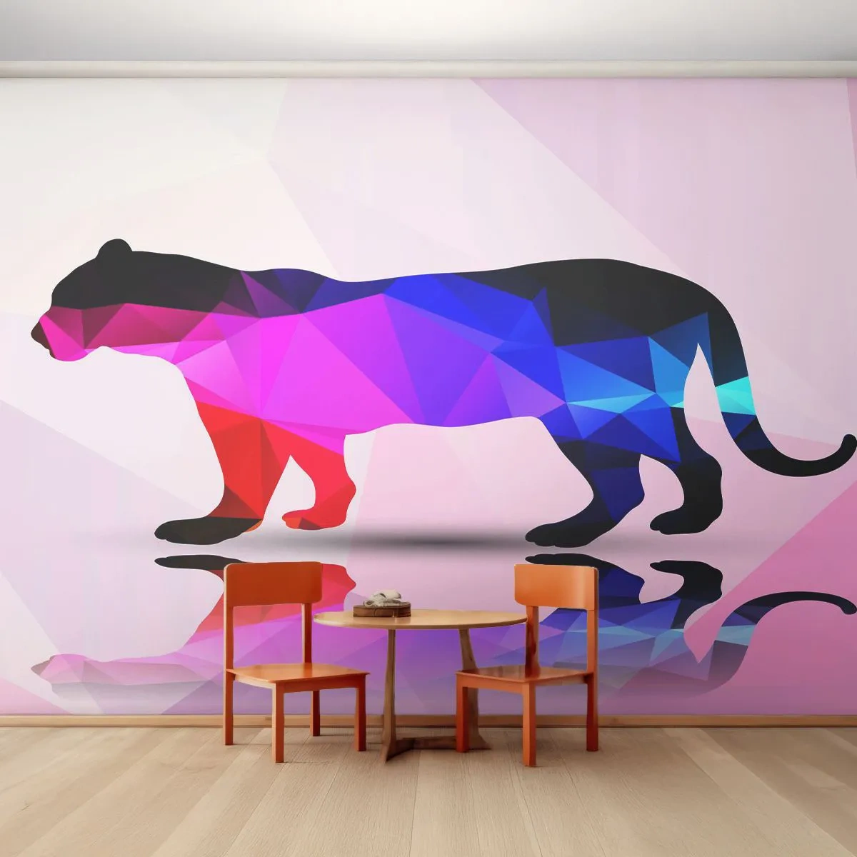 Fototapeta Premium Canvas - Diamantový panter - Zvieratá, Panther, Geometrický obrazec - 200x140 cm