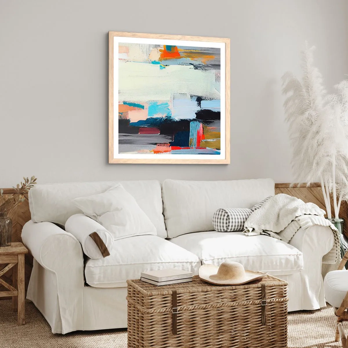 Plagát v ráme zo svetlého duba - Nejaký spôsob? - 60x60 cm