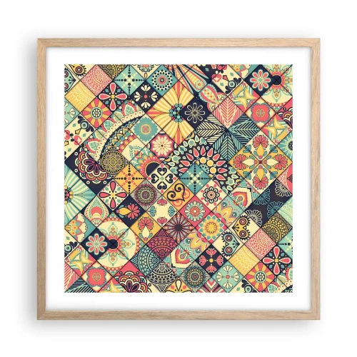 Plagát v ráme zo svetlého duba - Marocká vízia - 50x50 cm