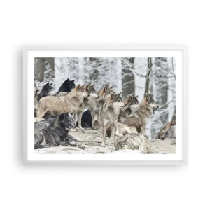 Plagát v bielom ráme - Rodina a priatelia - 70x50 cm