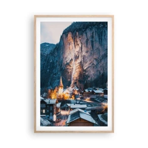 Plagát v ráme zo svetlého duba - Svetlý duch zimy - 61x91 cm