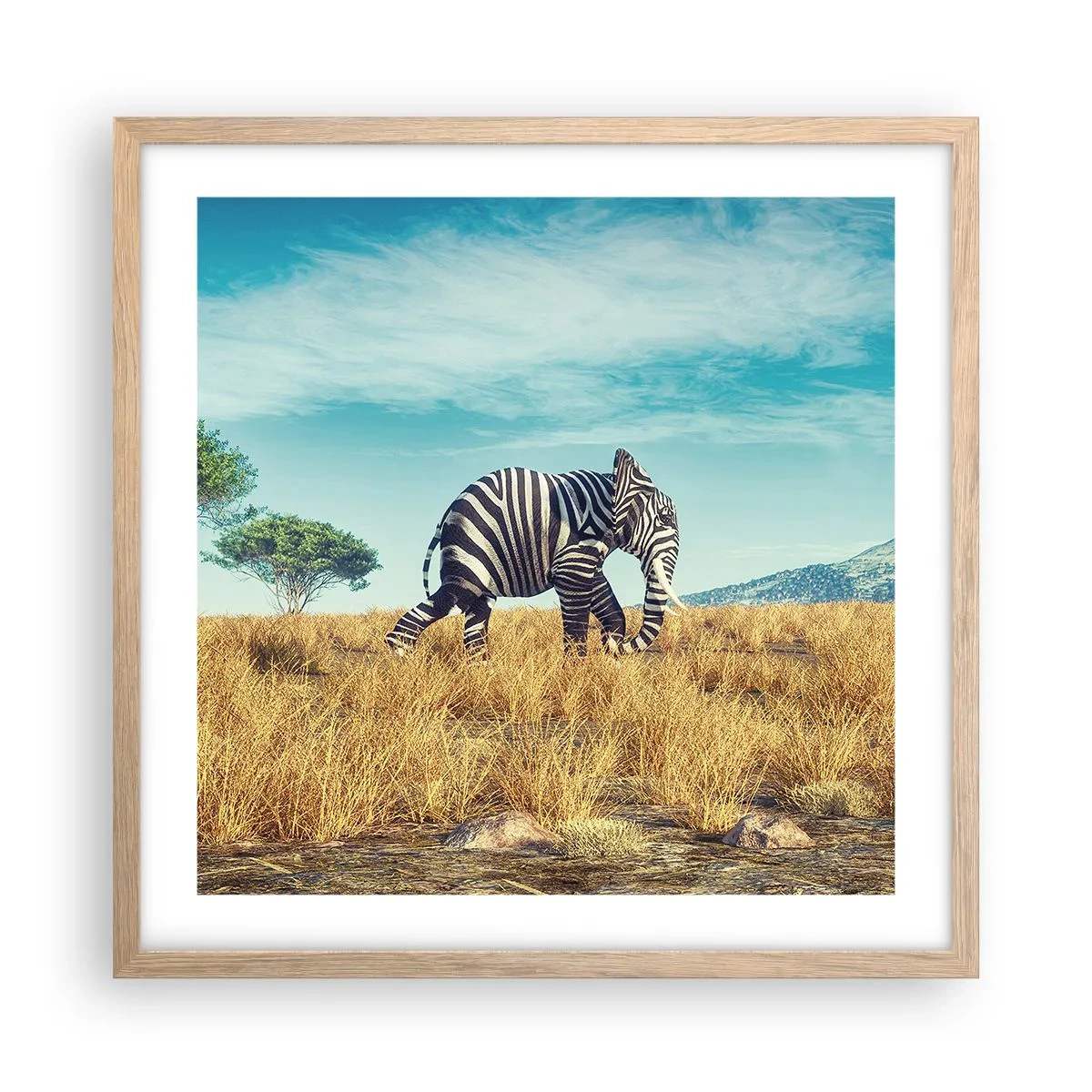 Plagát v ráme zo svetlého duba - Šedá už nie je v móde - 50x50 cm