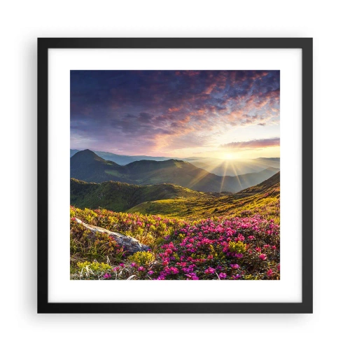 Plagát v čiernom ráme - Sviežosť horského rána - 40x40 cm