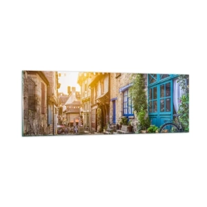 Obraz na skle - Biely duch mestečka - 90x30 cm