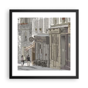 Plagát v čiernom ráme - Mestské radosti - 40x40 cm