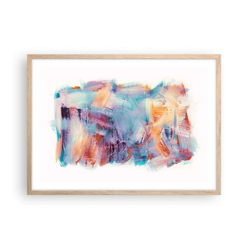 Plagát v ráme zo svetlého duba - Farebný neporiadok - 70x50 cm