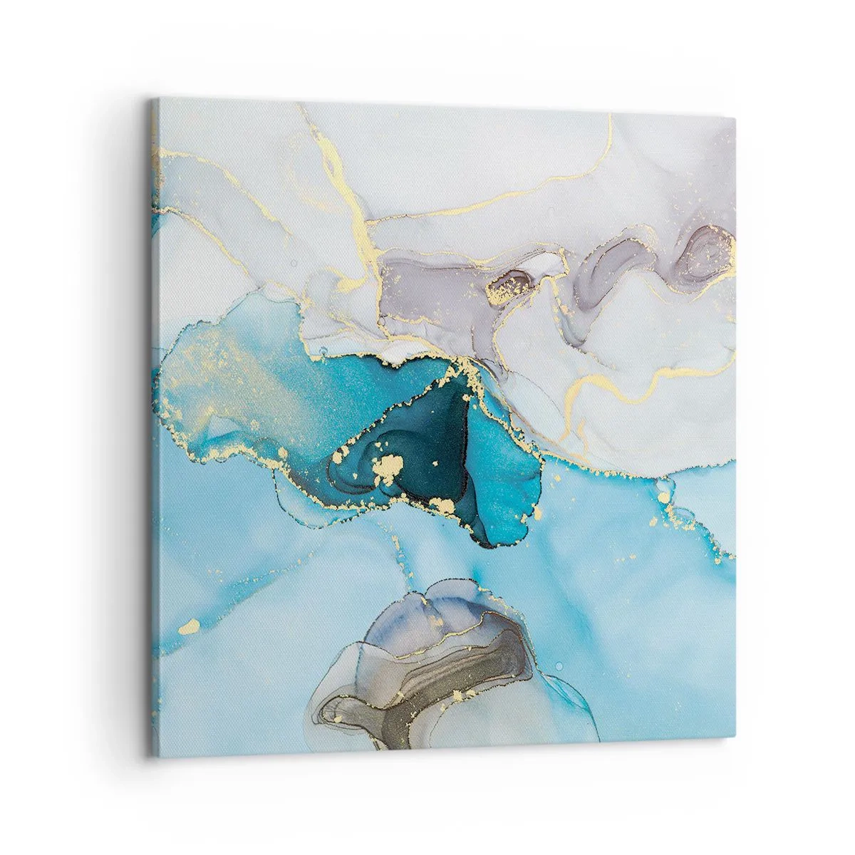 Obraz na plátne - Štúdia o stretnutí šedej a tyrkysovej - 60x60 cm