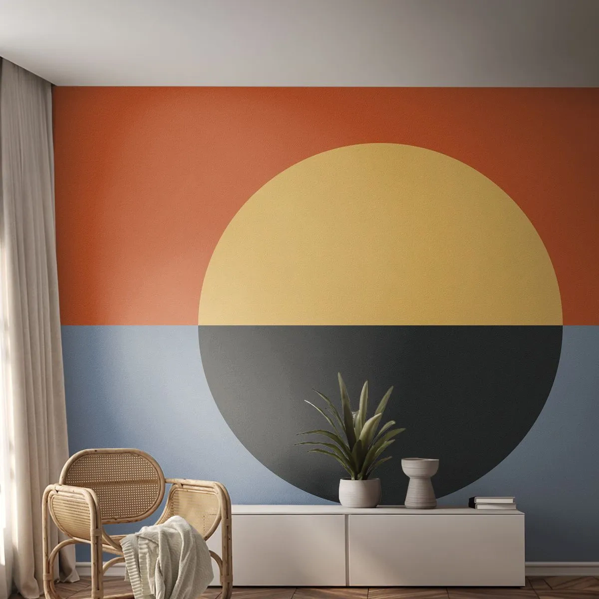 Fototapeta Premium Canvas - Kompozícia tepla a chladu - Abstrakcia, Kus, Grafika - 450x315 cm