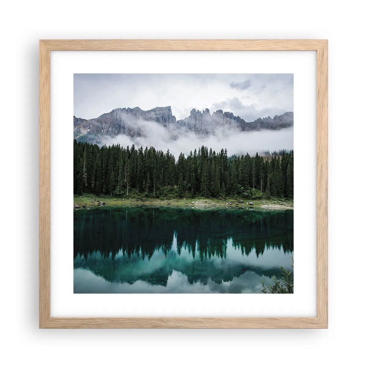 Plagát v ráme zo svetlého duba - Ticho, ticho, neprebuďme spiacu vodu…. - 40x40 cm