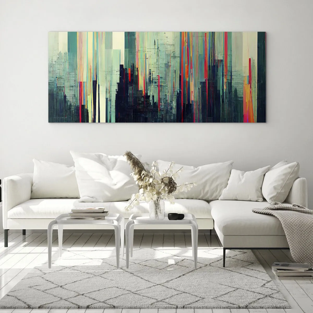 Obraz na skle - Futuristické mesto - 100x40 cm