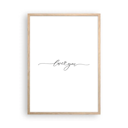 Plagát v ráme zo svetlého duba - Čierne na bielom - 50x70 cm