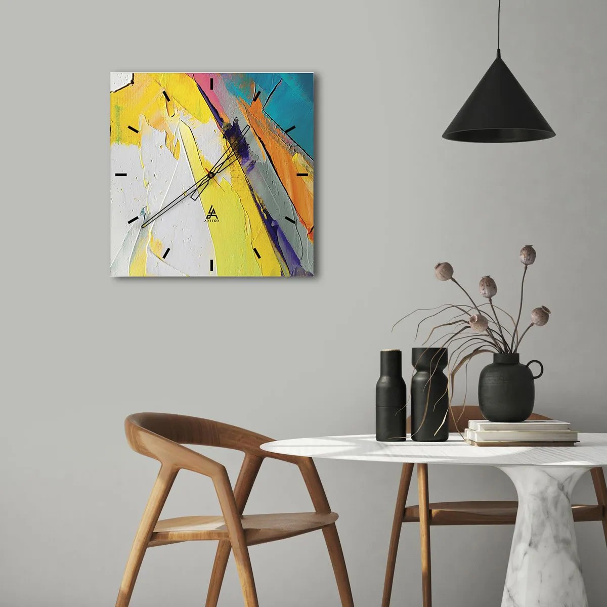 Nástenné hodiny - Anatómia svetla - 30x30 cm