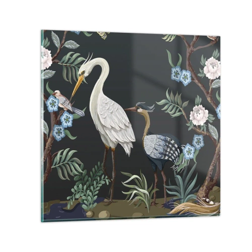 Obraz na skle - Vtáčí sprievod - 40x40 cm