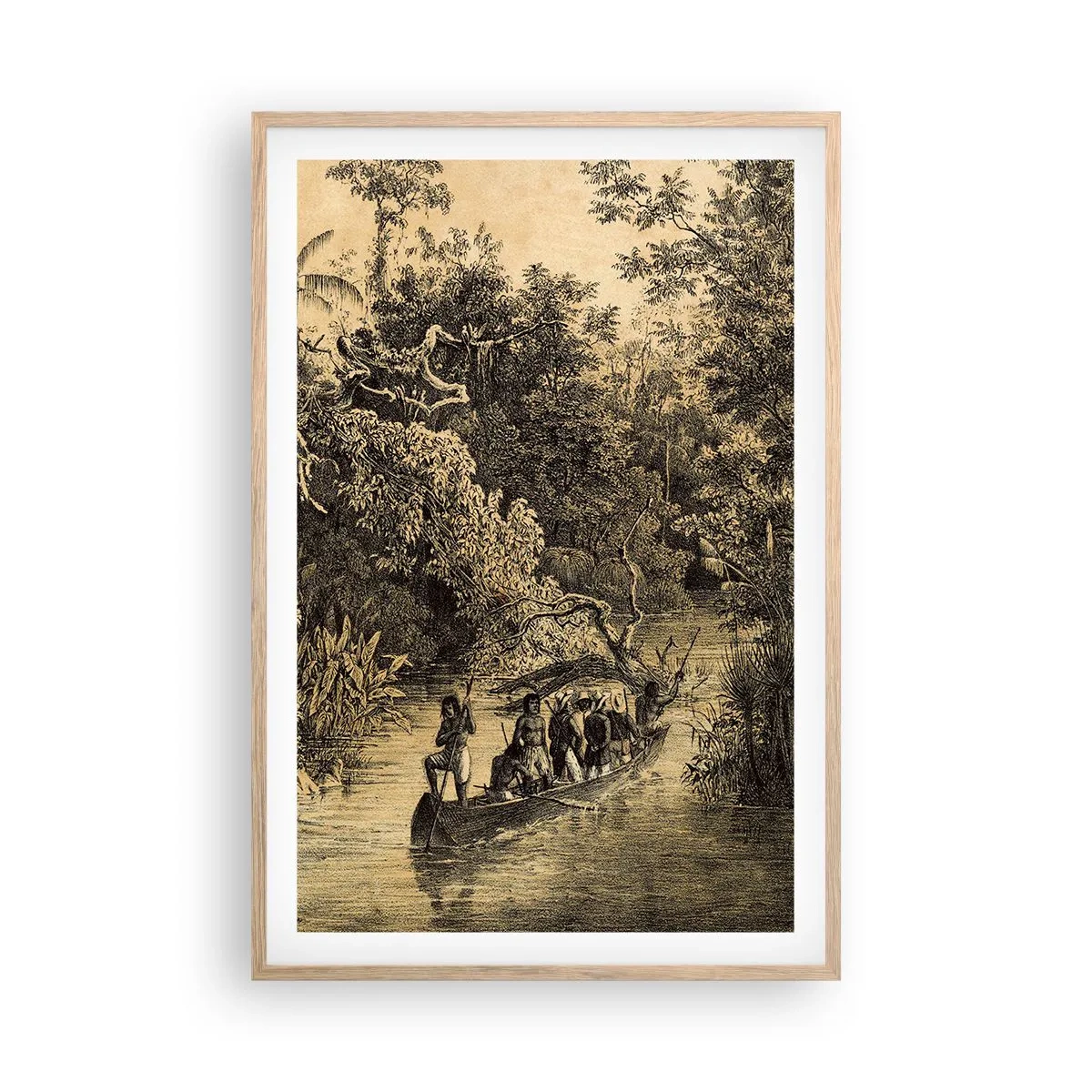 Plagát v ráme zo svetlého duba - Výlet k zdroju - 61x91 cm