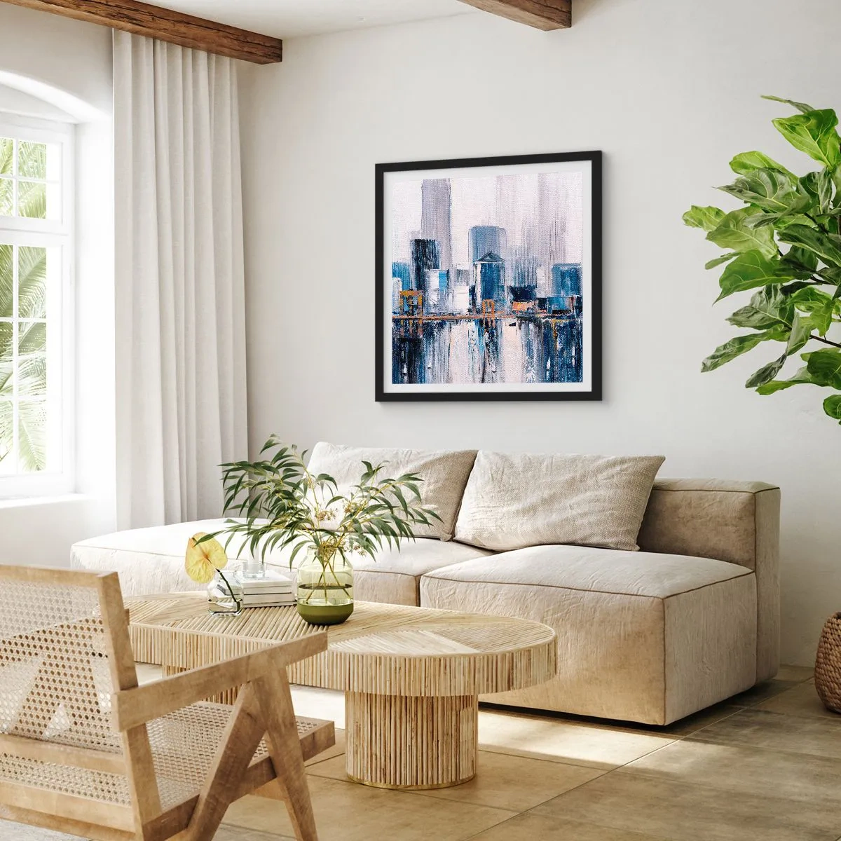 Plagát v čiernom ráme - Newyorská impresia - 40x40 cm