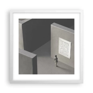 Plagát v bielom ráme - Kde to ale som? - 40x40 cm