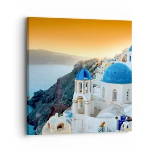 Obraz na plátne - Santorini - v náruči skál - 30x30 cm