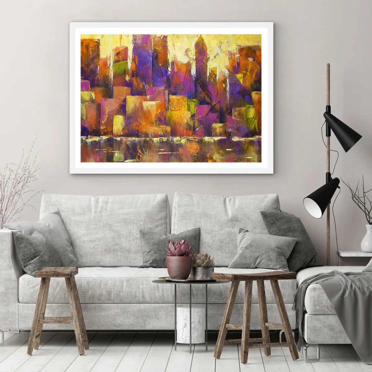 Plagát v bielom ráme - Metropolitná kompozícia - 50x40 cm