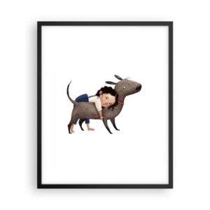 Plagát v čiernom ráme - Najlepší priatelia - 40x50 cm