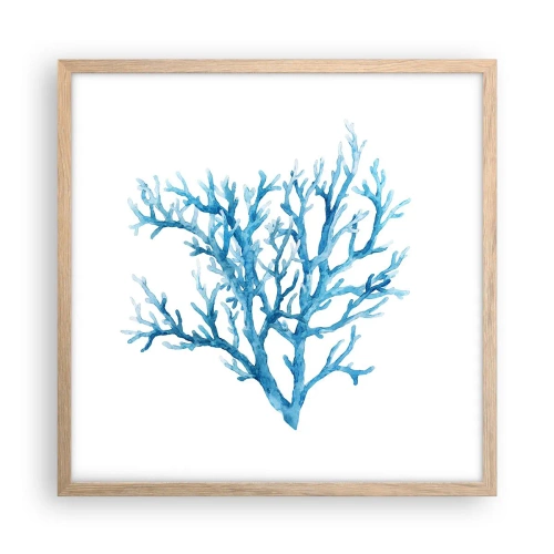 Plagát v ráme zo svetlého duba - Morský filigrán - 50x50 cm