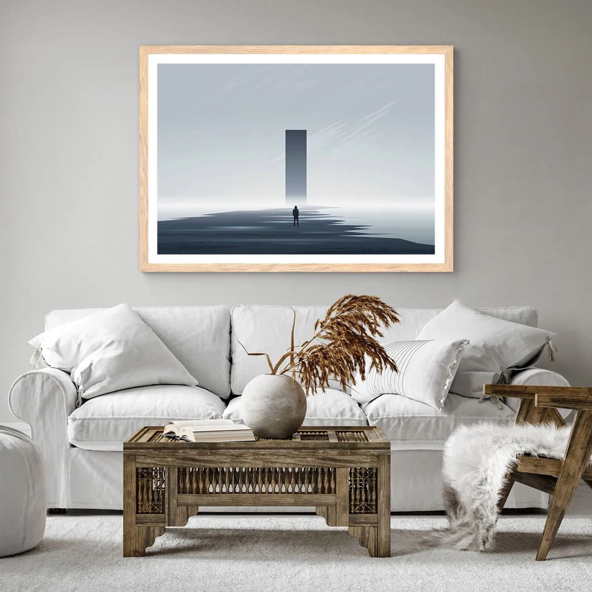 Plagát v ráme zo svetlého duba - Príležitosť alebo hrozba? - 91x61 cm