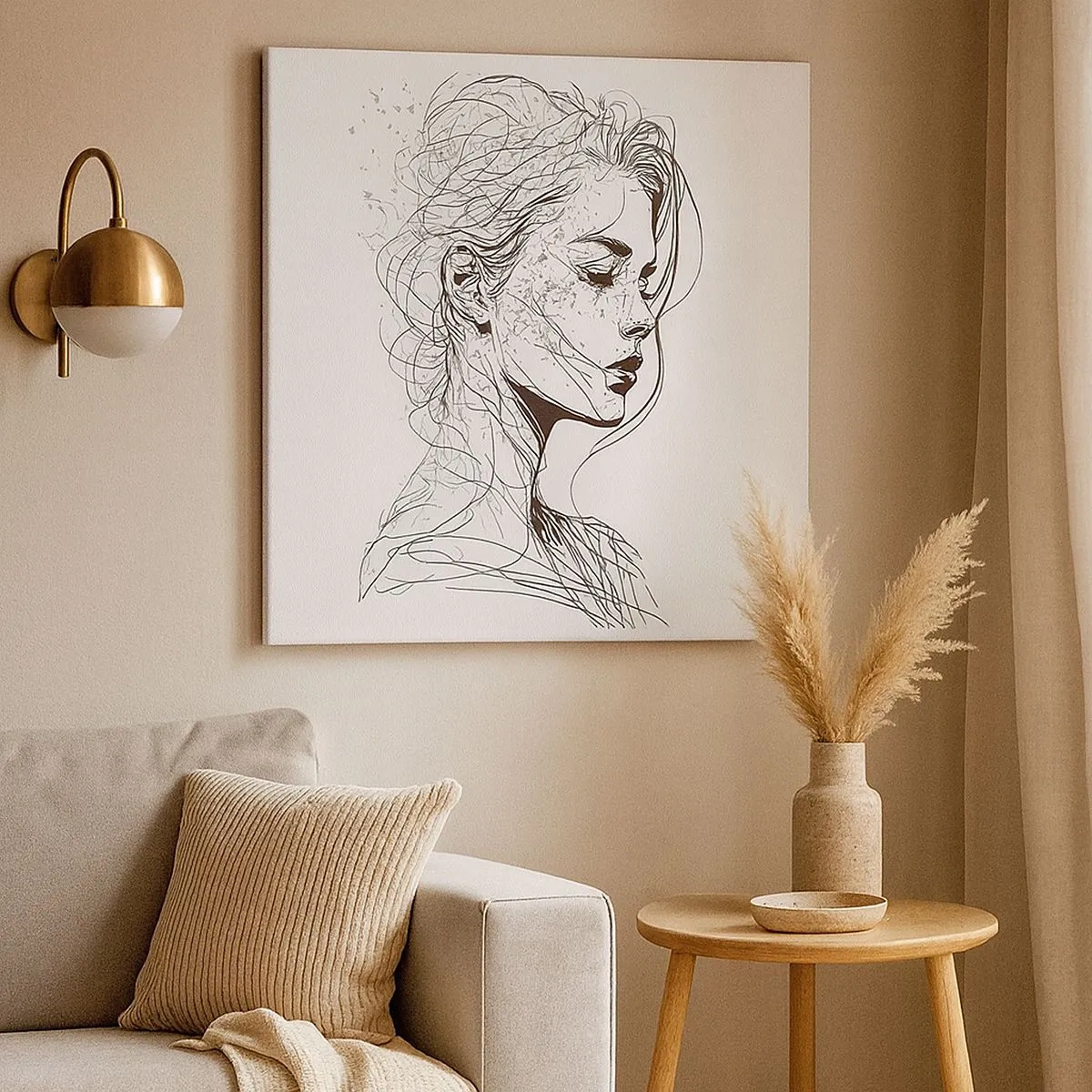 Obraz na plátne - Portrét v zamyslení - 30x30 cm