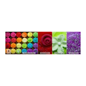 Vzorka Fototapeta Standard Eco - Každé iné - všetky skvelé - Gastronómia, farebné koláčiky, 3D - 100x30 cm