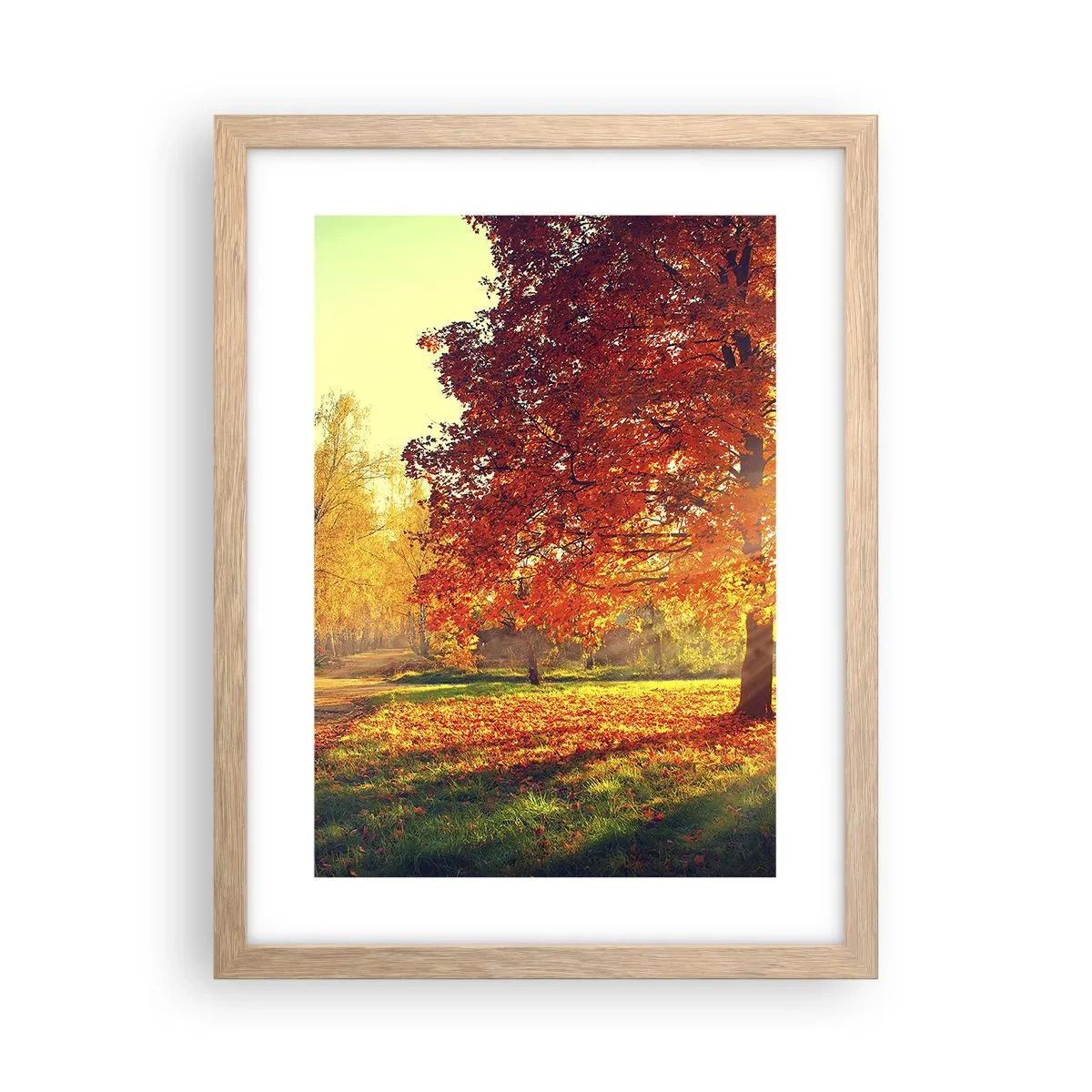 Plagát v ráme zo svetlého duba - Červené je krásne - 30x40 cm