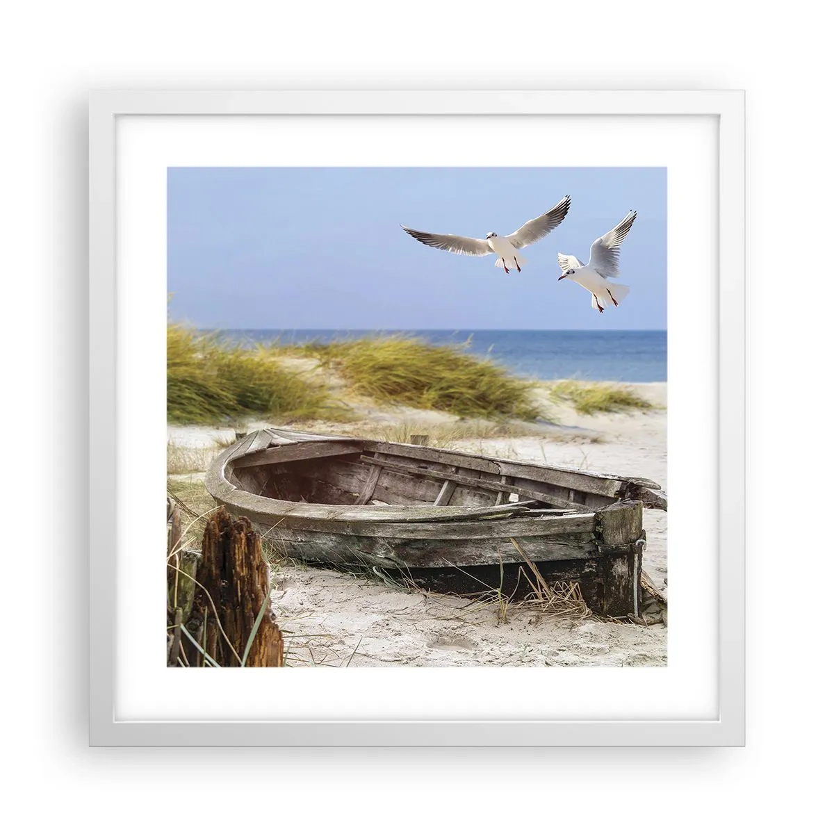 Plagát v bielom ráme - Vetrom ožiarené - 40x40 cm