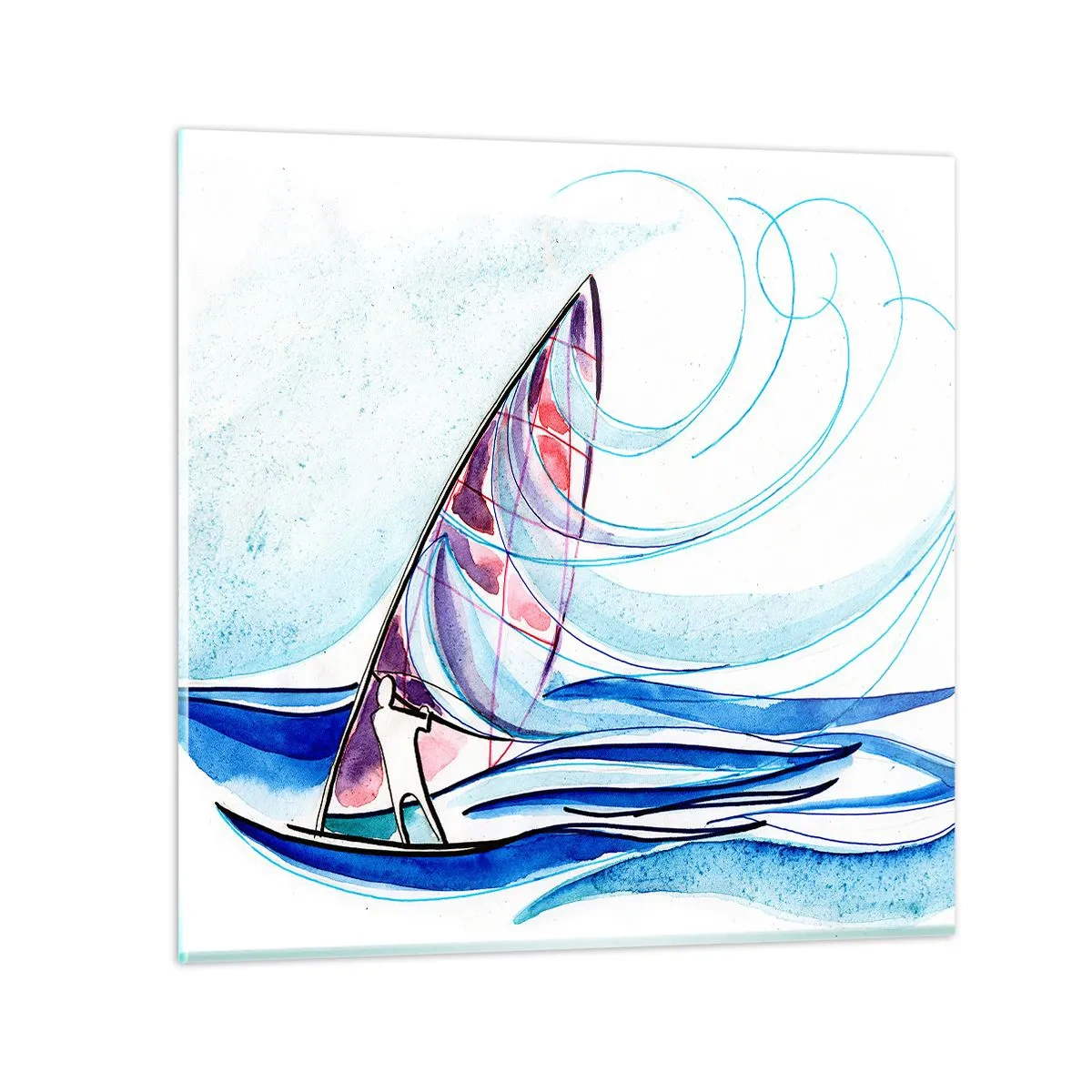 Obraz na skle - S vetrom v rytme vĺn - 30x30 cm