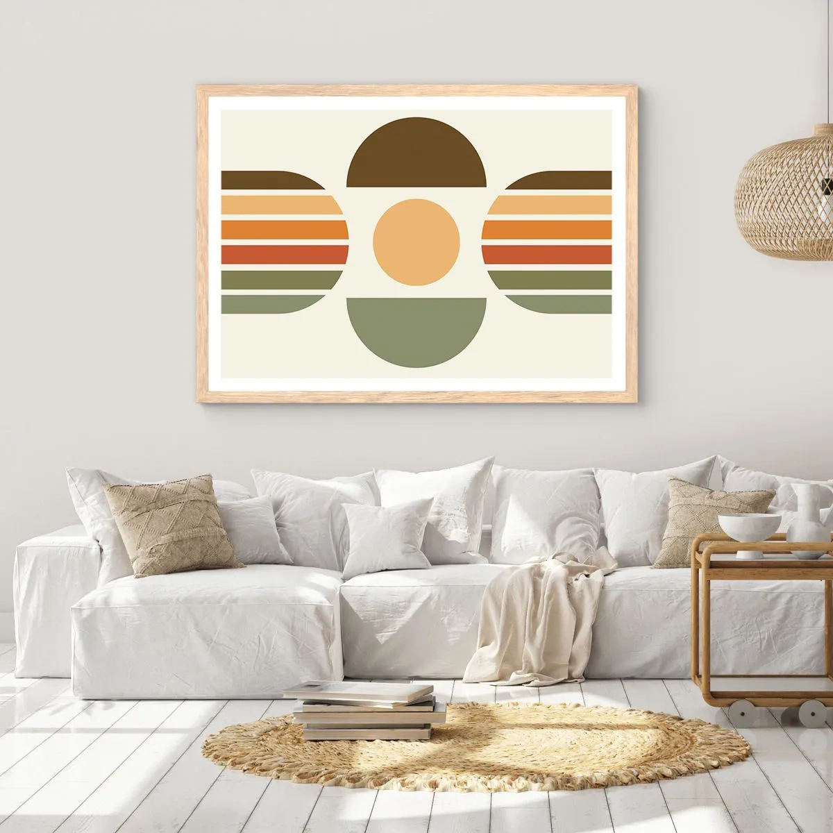 Plagát v ráme zo svetlého duba - Vo farbách zeme - 100x70 cm