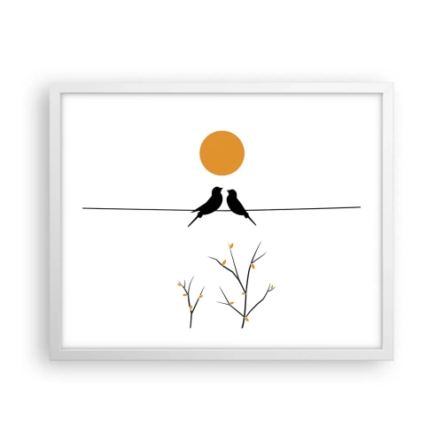 Plagát v bielom ráme - Slávičí večer - 50x40 cm
