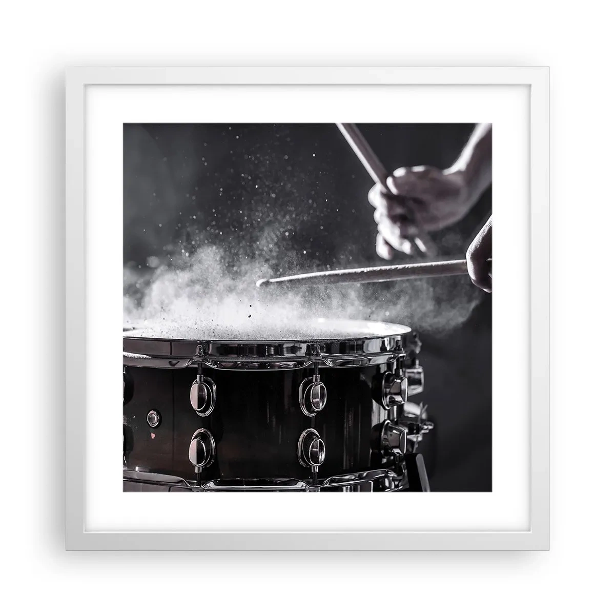 Plagát v bielom ráme - Pulz hudby - 40x40 cm
