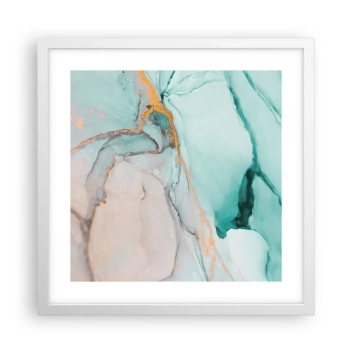 Plagát v bielom ráme - Tanec tvarov a farieb - 40x40 cm